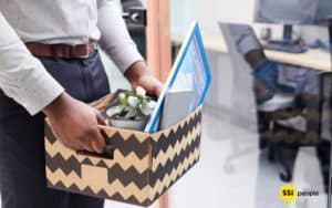 quick quitting and leaving job with desk items in box