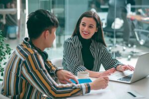 tech consultant sitting for a technical interview with hiring manager